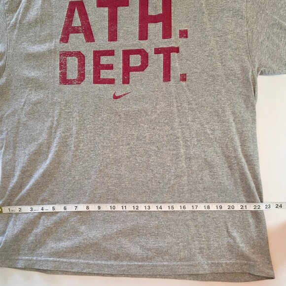 Nike ATH. DEPT. Loose Fit Graphic T-Shirt, XL, Heather Gray w/Maroon Graphic - Picture 7 of 8